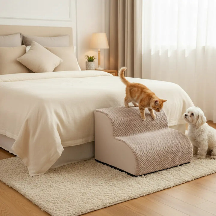 AuraEase Sicherheit-Haustiertreppen für Bett und Sofa mit stützendem Schaumstoffkern - vivaessencepet