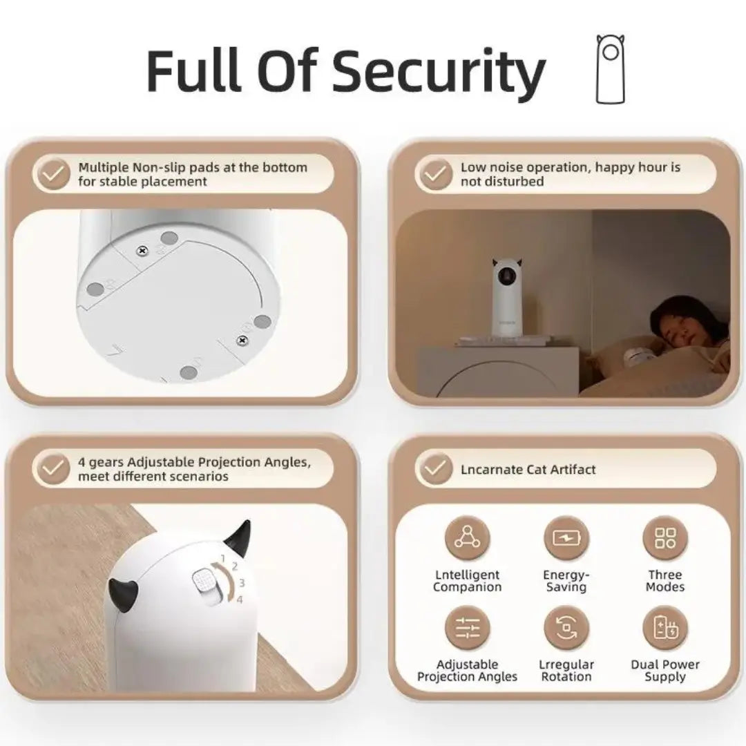 Whisker Play: The Automatic Laser Cat Companion - -Viva Essence Pet