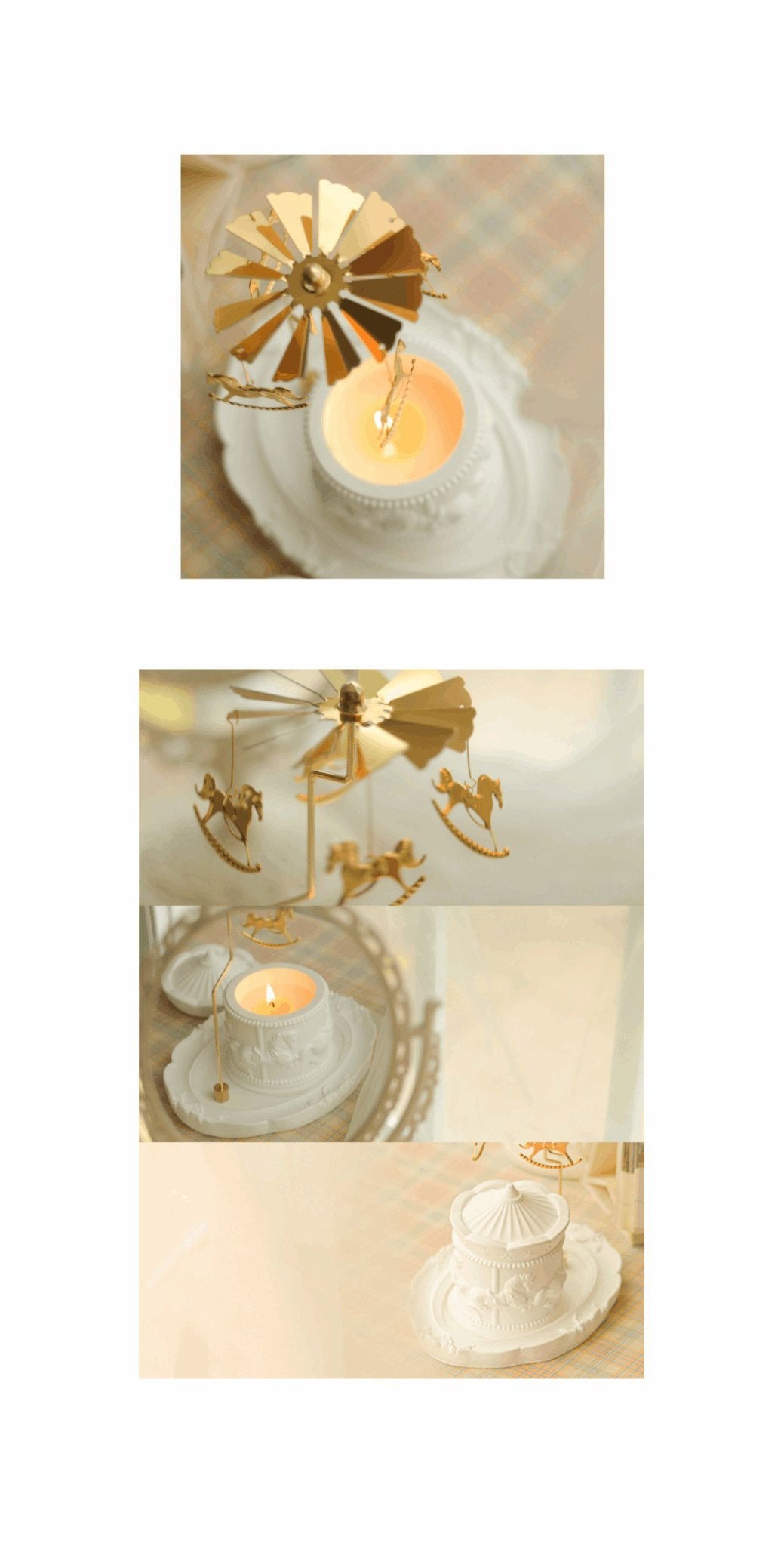 Enchanting Carousel Rotating Soy Candle - -Viva Essence Pet