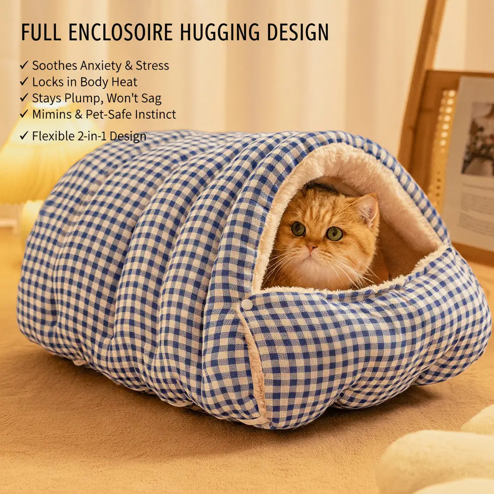 Kompakte Größenoption des Cozy Cave Haustierbetts für Katzen und winzige Hunde - vivaessencepet