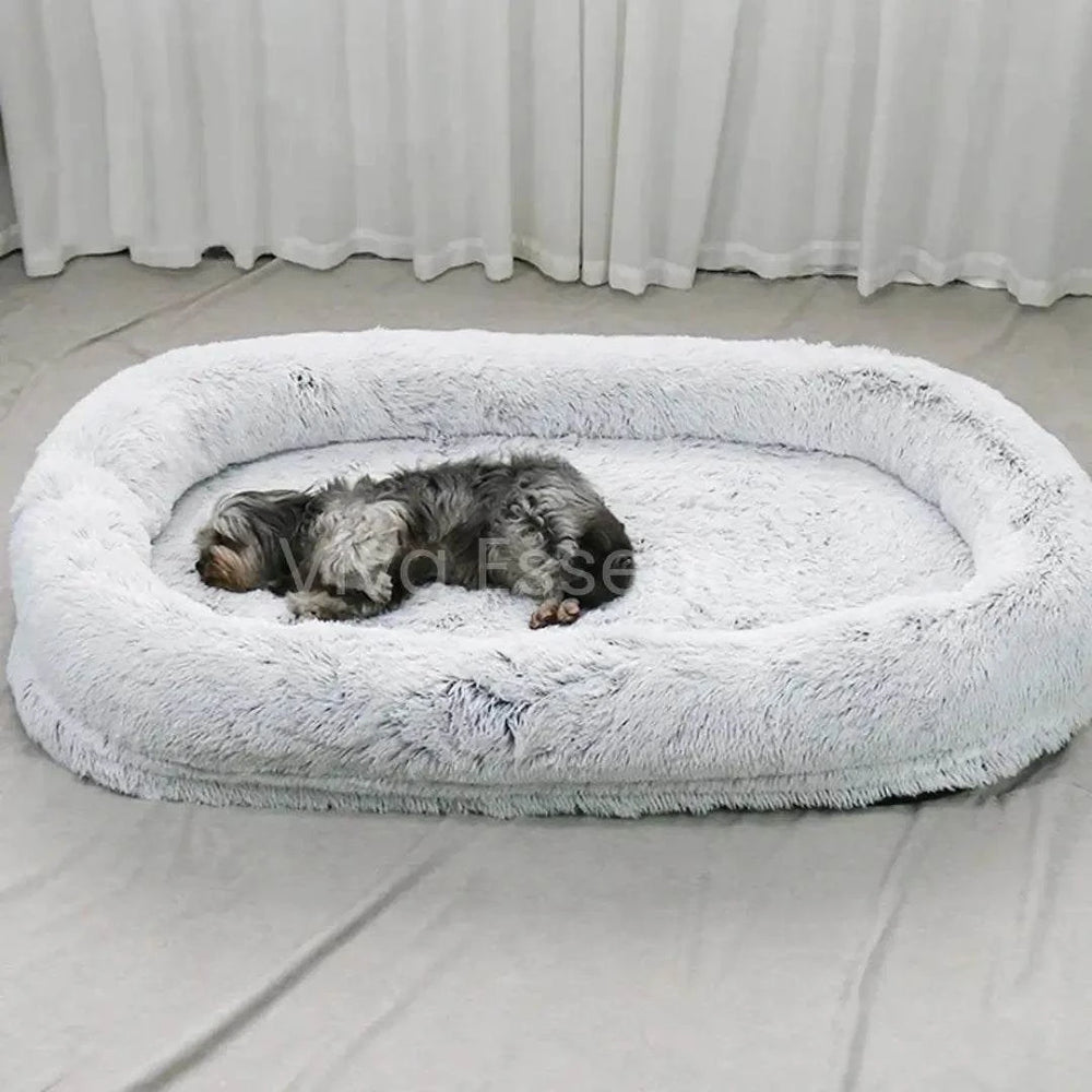 Grand lit moelleux pour chien avec housse en fausse fourrure amovible et lavable en machine pour un entretien facile et sans stress - vivaessencepet