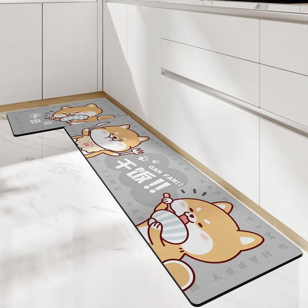 Tapete de cozinha anti-fadiga com gato fofo - impermeável e confortável - Hora da refeição seca -Viva Essence Pet