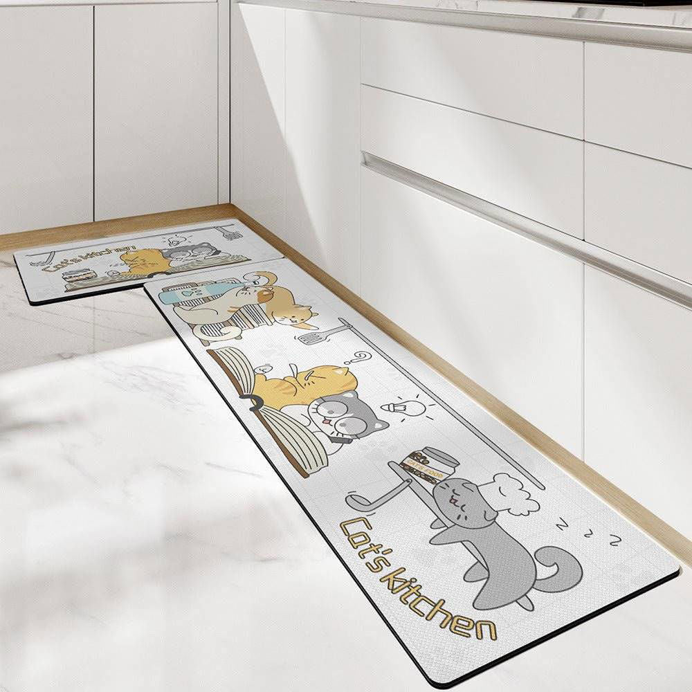 Cute Cat Anti-Fatigue Kitchen Mat - Waterproof & Comfy - Cat Kitchen -Viva Essence Pet