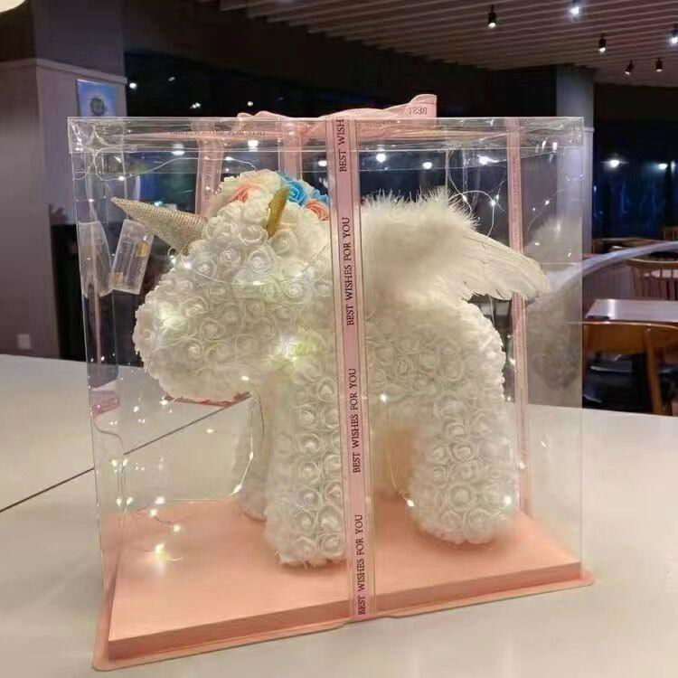 Enchanted LED Rose Unicorn: Eternal Gift & Decor - Wings a White Unicorn -Viva Essence Pet