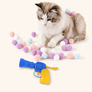 Lance-balles en peluche ludique pour chats conçu pour les jeux de poursuite et de bond en intérieur - vivaessencepet