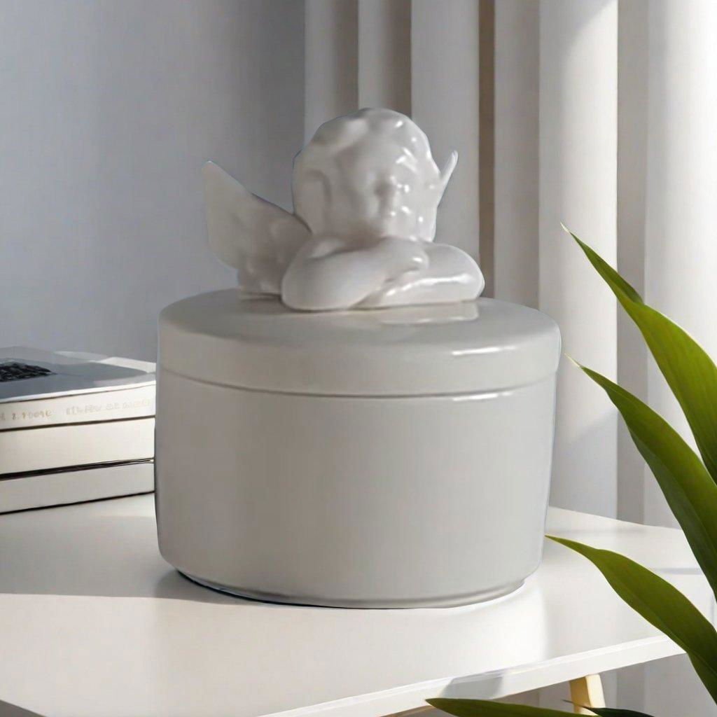 Serene Angel Ceramic Soy Candle: Handcrafted Aura - Model B -Viva Essence Pet