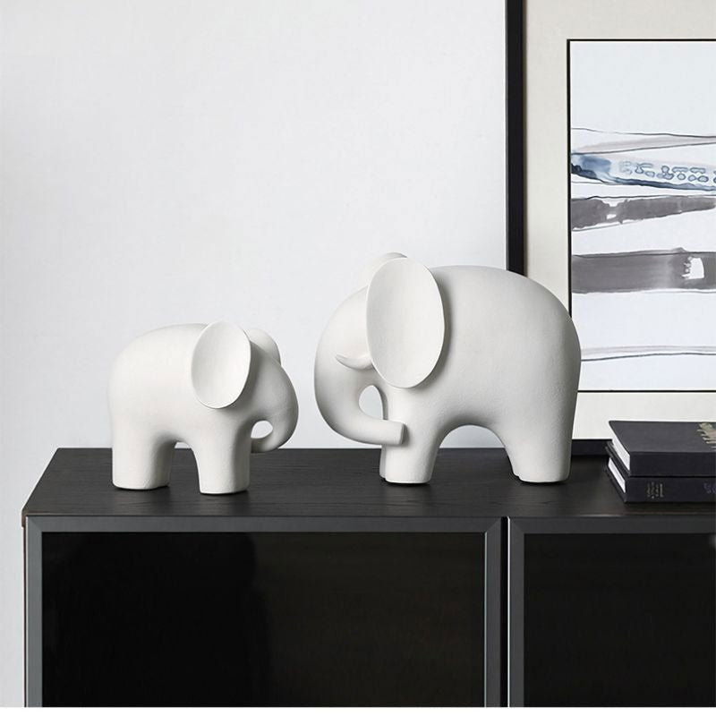Modern Ceramic Elephant Statues - Elegant Home Decor & Gifts - -Viva Essence Pet