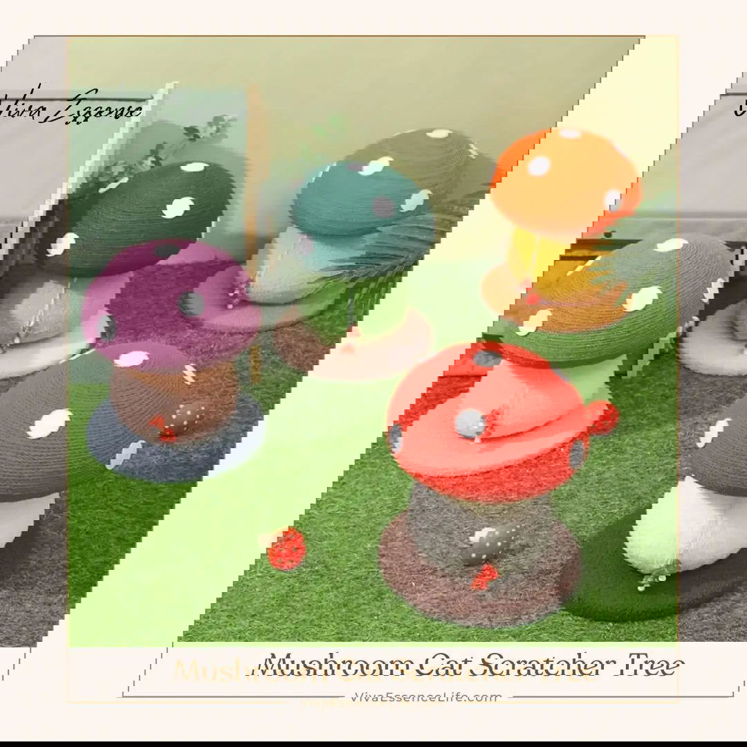 Whimsical Mushroom Cat Scratcher Tree - -Viva Essence Pet