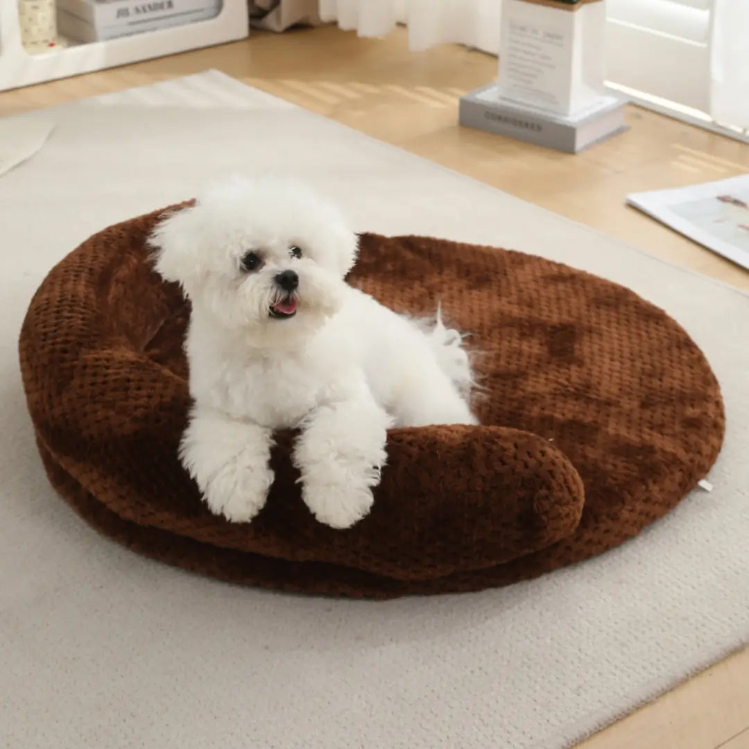 Lit pour chien en peluche ultra-doux offrant un soutien orthopédique ciblé pour un sommeil profond et réparateur à la maison - vivaessencepet