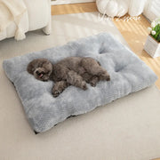 A tan Calming Plush Haven Luxe Pet Bed on a white background, highlighting its round, plush design - vivaessencepet