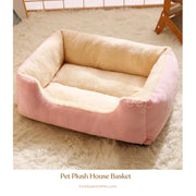 1. A white cat rests inside the Cozy Haven, a modern, house-shaped pet bed with a plush, sherpa-lined interior - vivaessencepet