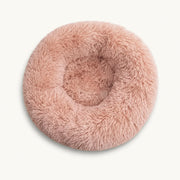 Lit donut apaisant pour animal avec rebord surélevé moelleux pour un confort en position recroquevillée - vivaessencepet