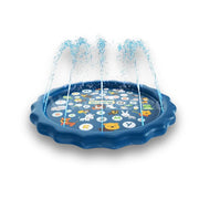 AquaPaw Splash & Play Sprinkler Mat in action, a durable pet sprinkler for backyard fun - vivaessencepet
