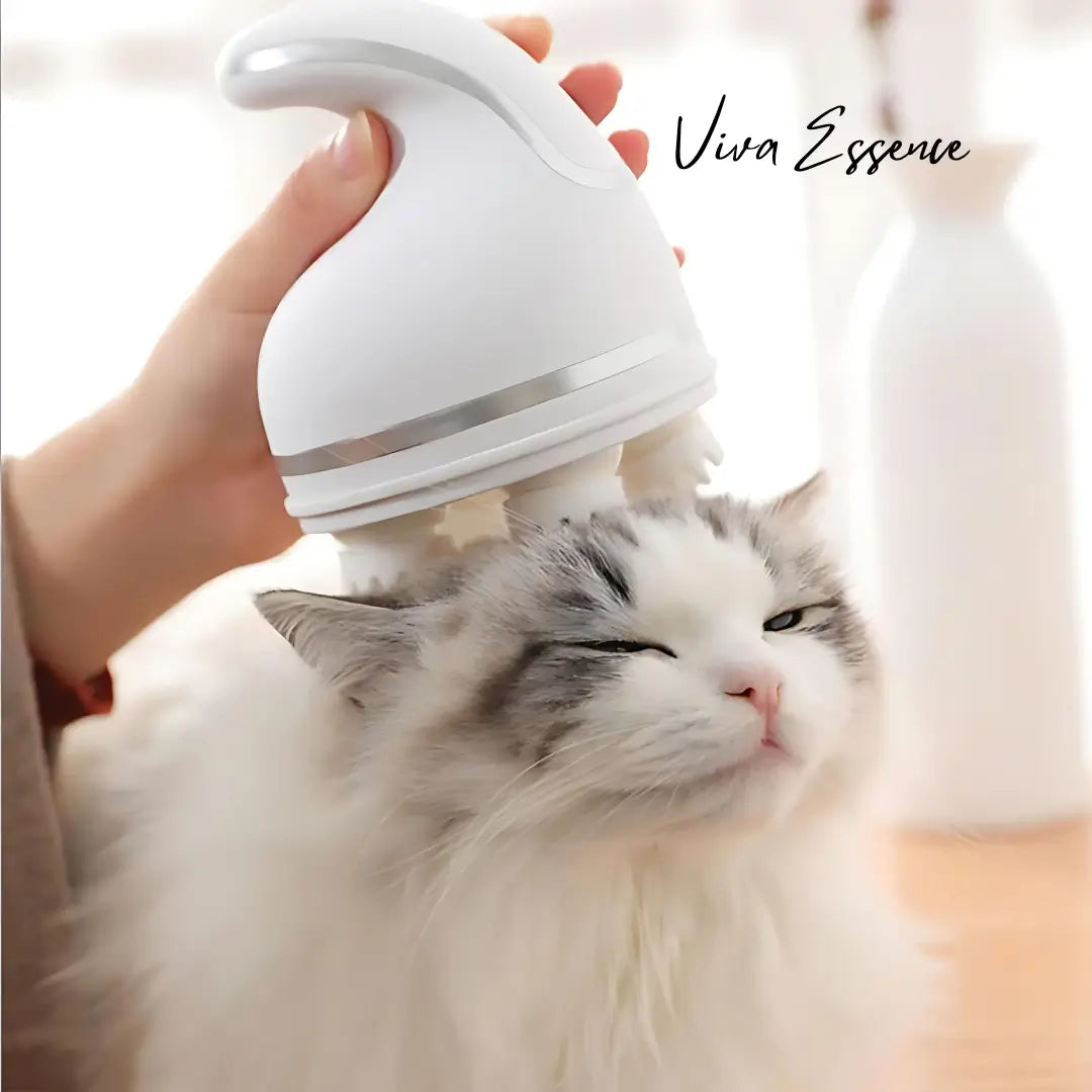 Massageur ergonomique pour animaux tenant confortablement en main pour un soin léger au quotidien - vivaessencepet