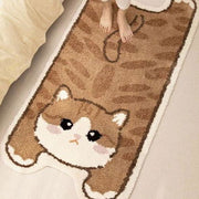 Playful cat-shaped area rug on a living room floor, adding a soft and quirky home accent for pet lovers - vivaessencepet