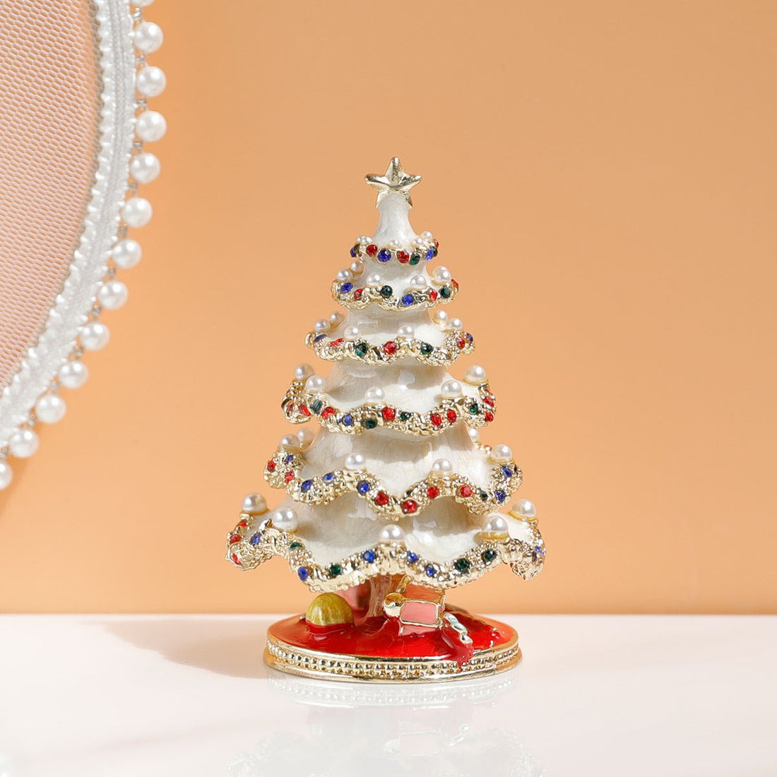 The Story of Sparkling Festive Tree - Enamel & Gem-Encrusted Christmas Decor Jewelry Box-Viva Essence