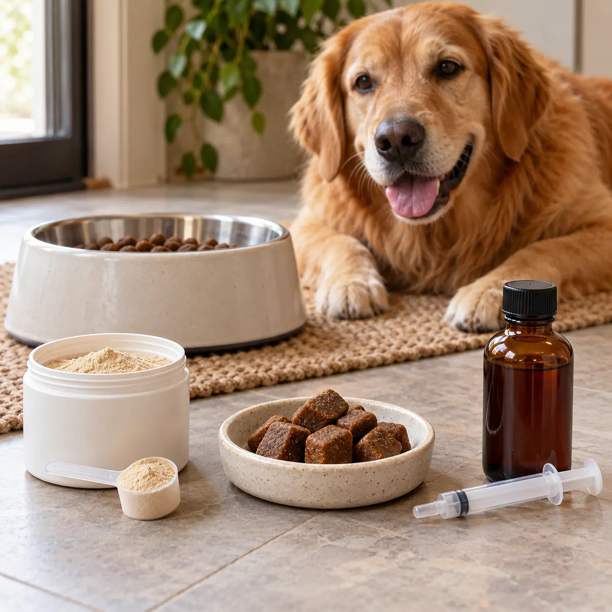 Poudre, produit à mâcher ou liquide : des doses fiables de compléments pour animaux
