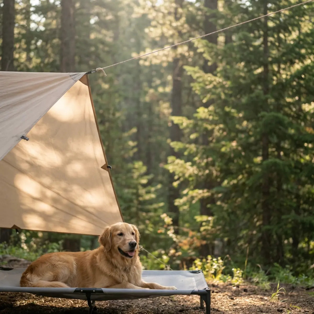 Passieve koeling voor honden tijdens het kamperen: wetenschappelijk onderbouwd comfort in de buitenlucht