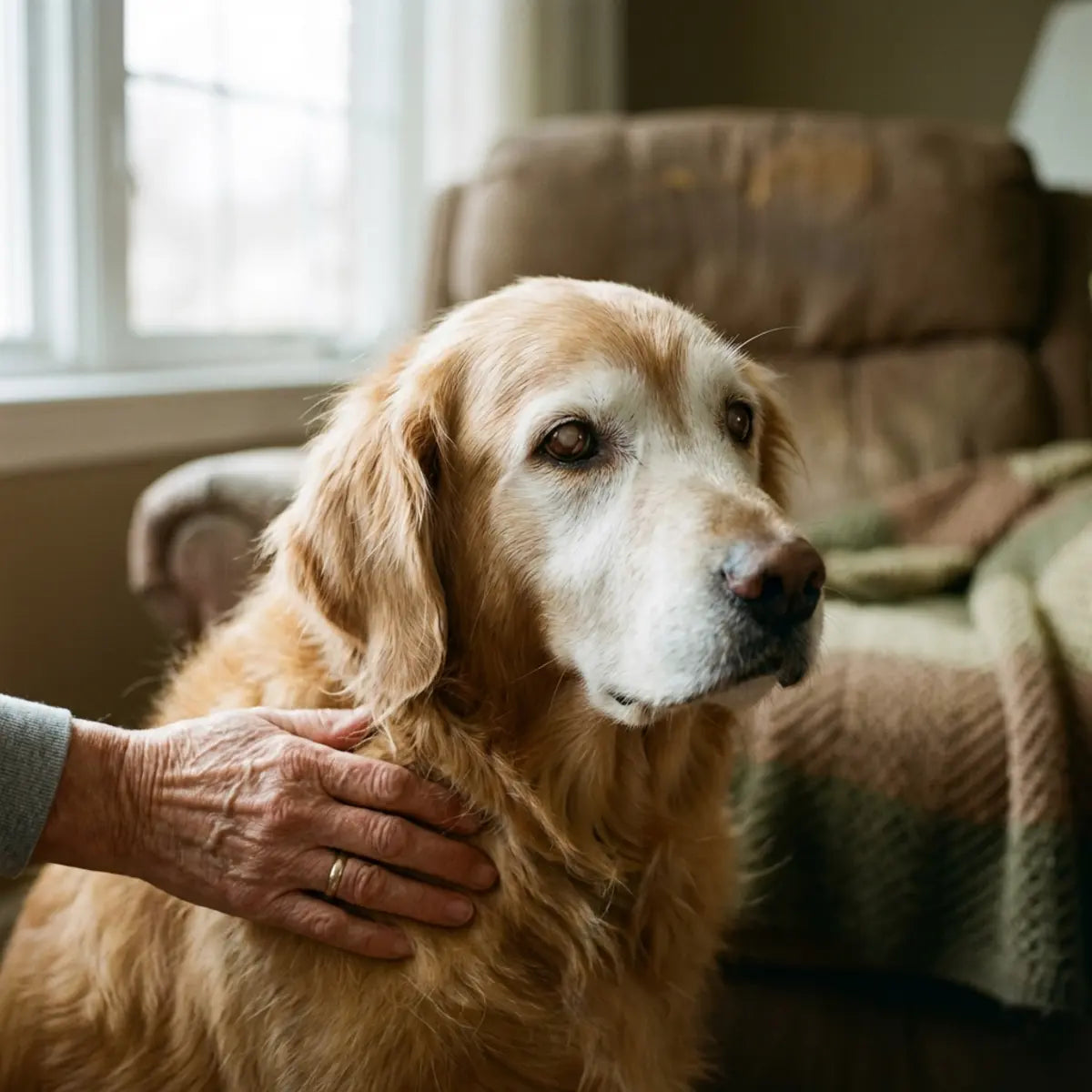 Cuidar naturalmente de cães séniores com demência