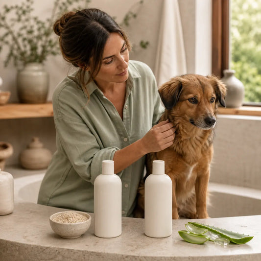 Champú de avena o de aloe vera para perros con piel sensible