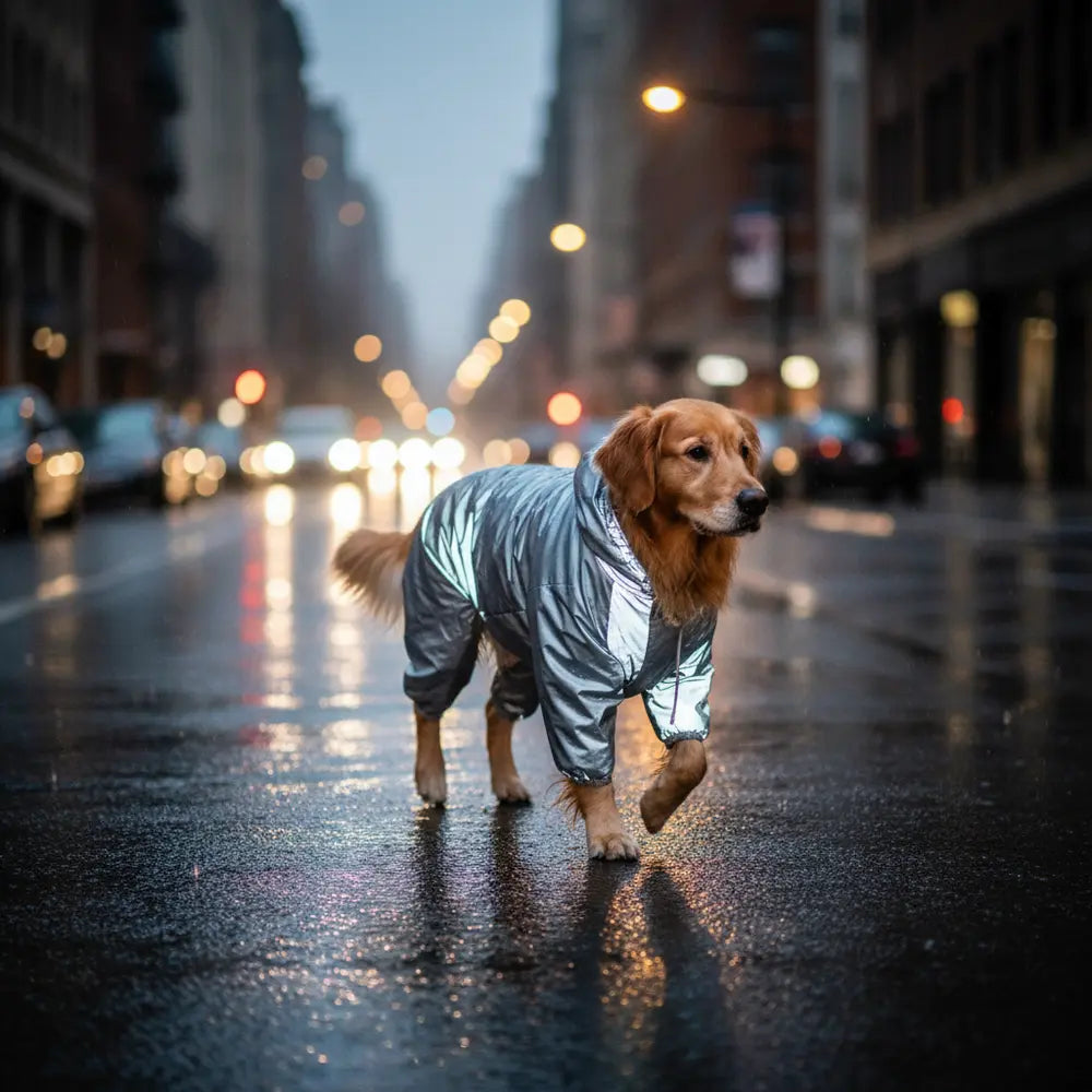 Capa de chuva refletora para cães: guia de segurança para passeios noturnos-Viva Essence Pet