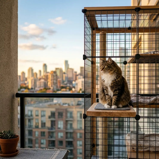 I Built a Renter-Friendly Balcony Catio That Cats Love