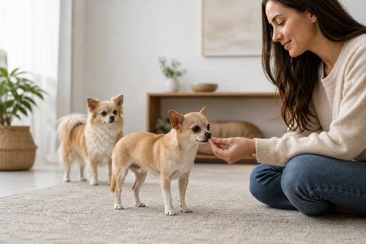 Adult Chihuahua standing alert outdoors