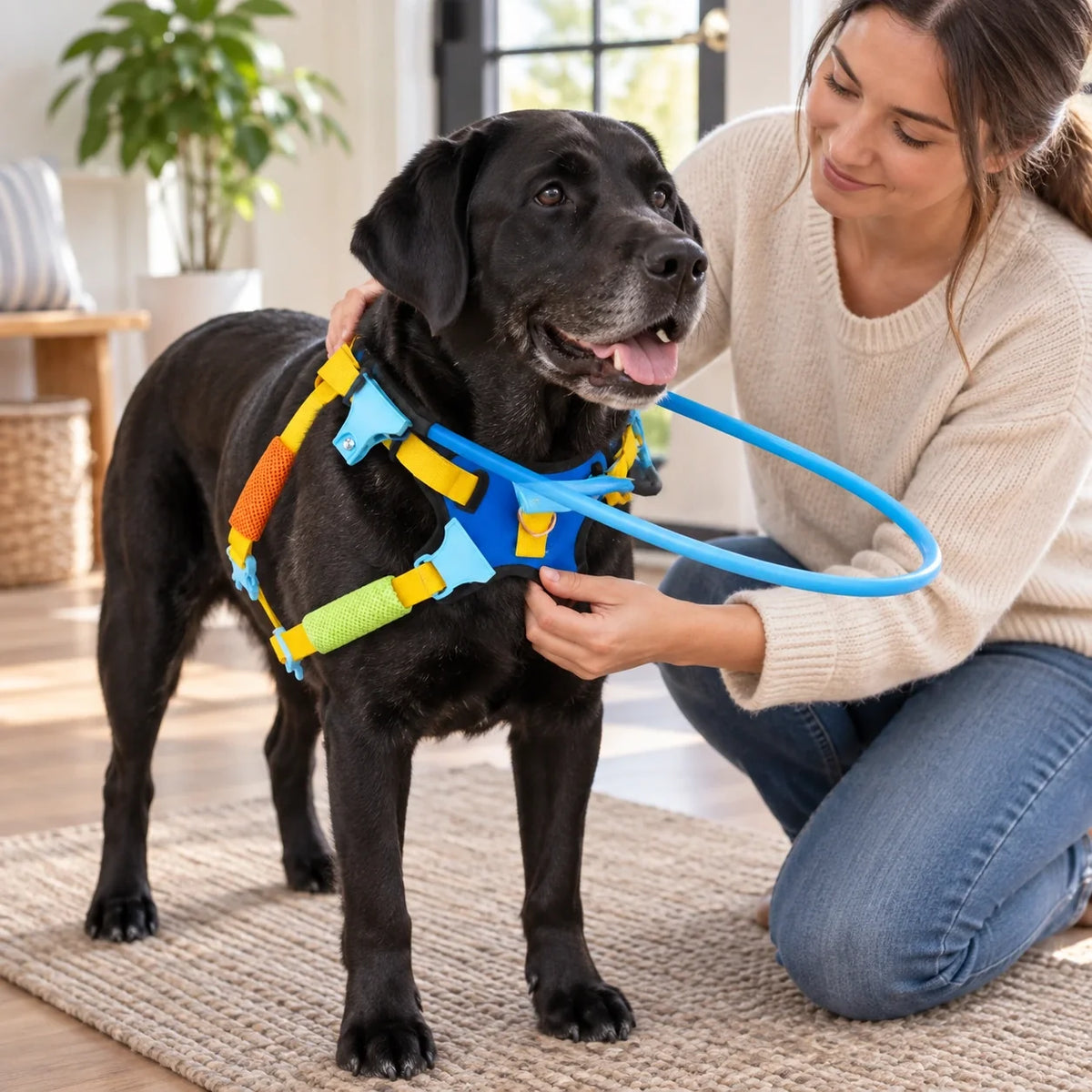 Probleme beim Anpassen des Blindenhund-Halos: Scheuern, Verrutschen und Hängenbleiben