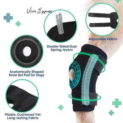 Adjustable Neoprene Dog Hock Brace - Joint Support Wrap - Viva Essence