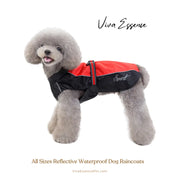 A bright yellow reflective dog raincoat with wide strips for high-visibility safety during night walking - vivaessencepet