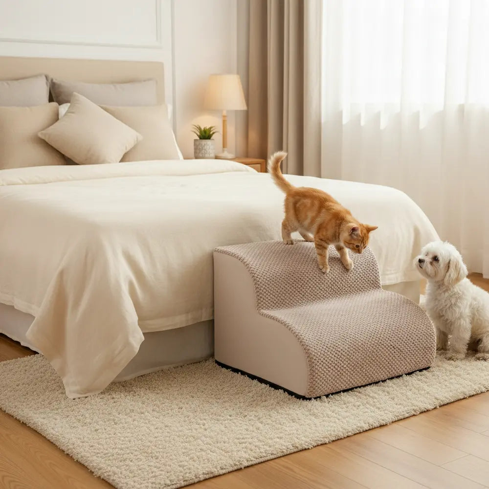AuraEase Soft Dog Stairs for Bed & Couch