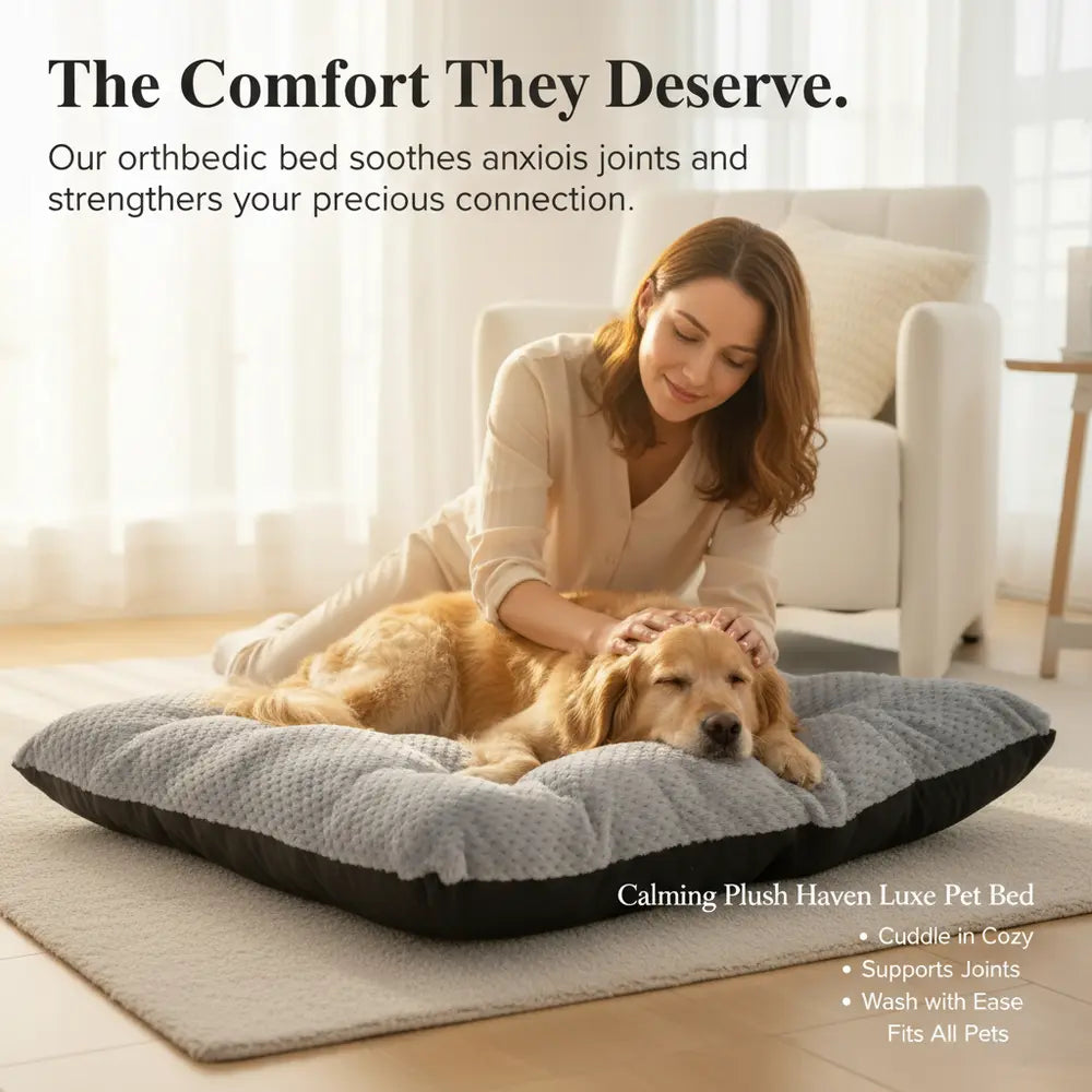Calming Plush Haven Luxe Pet Bed - -Viva Essence Pet