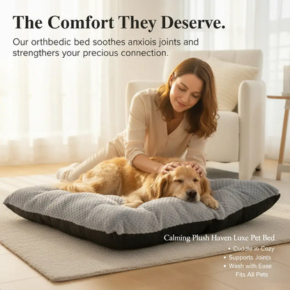 Calming Plush Haven Luxe Pet Bed - -Viva Essence Pet