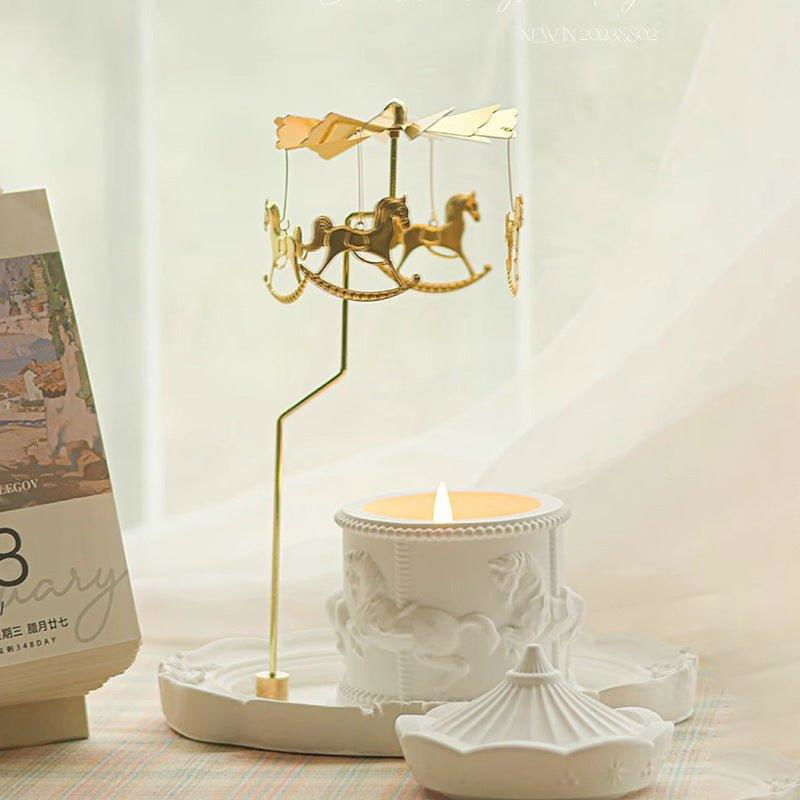 Lit decorative soy candle creating dancing shadows as a romantic candle centerpiece - vivaessencepet