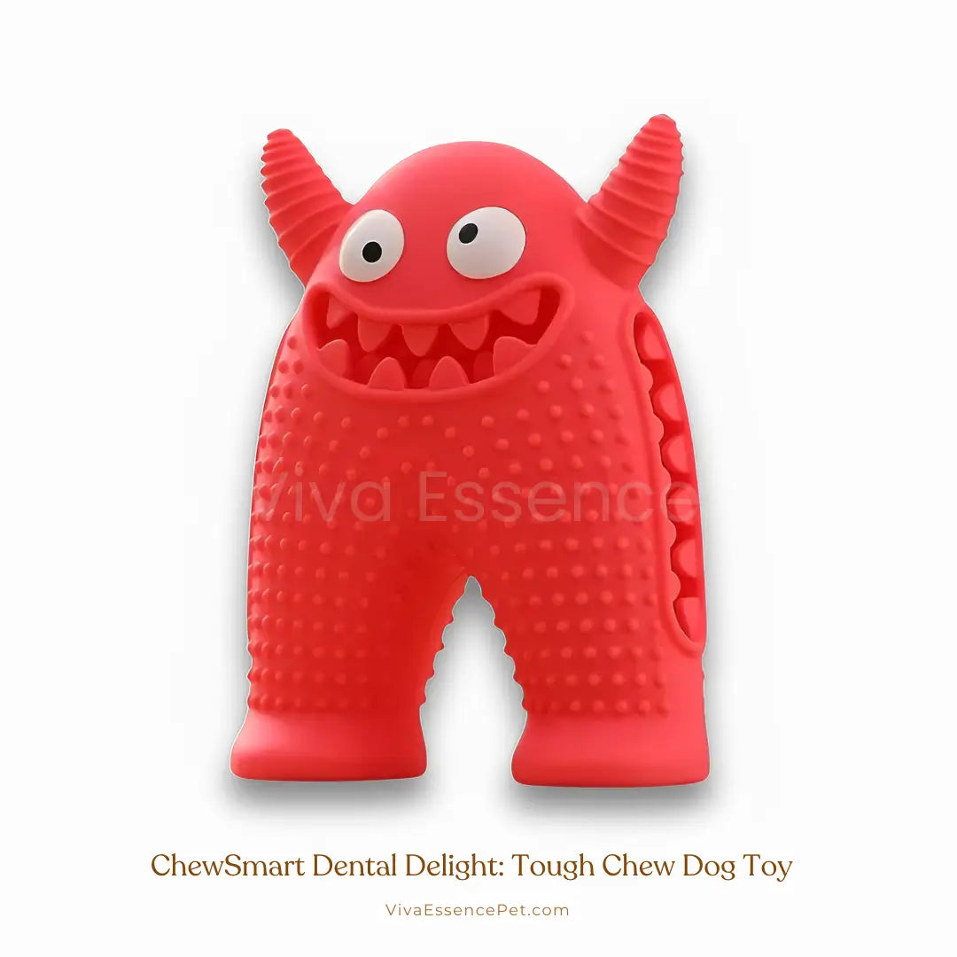 Dental dog toy with deep grooves and textures to scrub plaque and massage gums during playtime - vivaessencepet