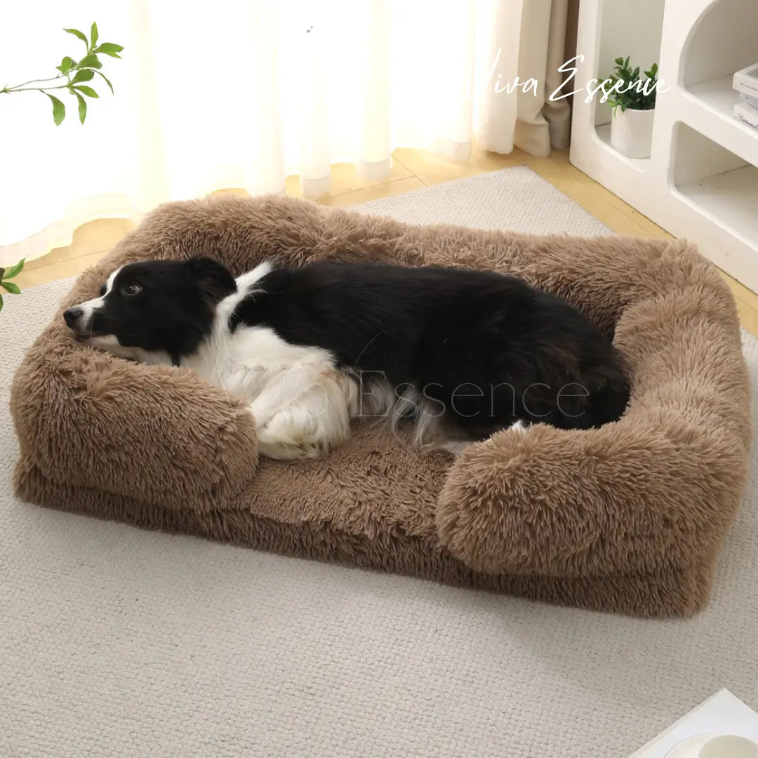 ComfortCradle Dog Bed: Orthopedic Pet Comfort - Khaki Viva Essence