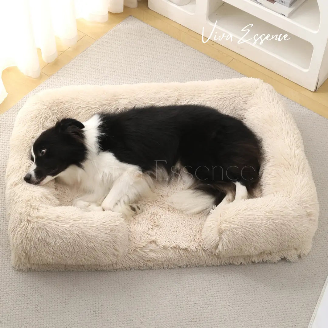 Bequemes, beruhigendes Hundebett für ältere Haustiere, entwickelt mit einem dicken orthopädischen Stützschaumkern - vivaessencepet