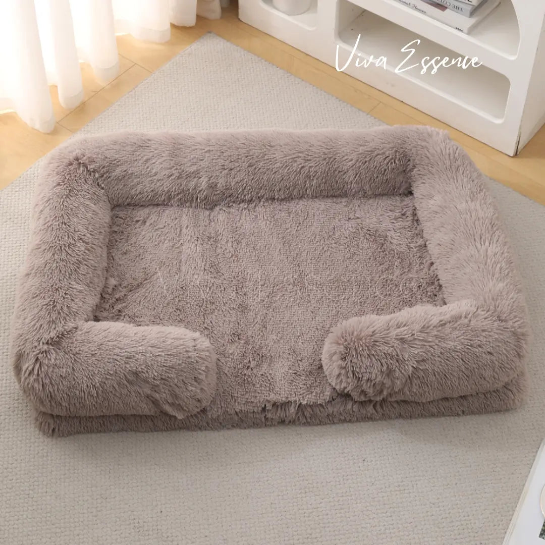 Unteransicht des Memory-Foam-Hundebetts mit rutschfester, griffiger Unterseite für sicheren Halt auf dem Boden - vivaessencepet