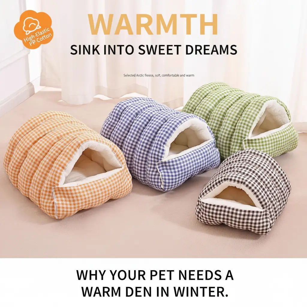 Cozy Cave Pet Bed for Security & Warmth - -Viva Essence Pet
