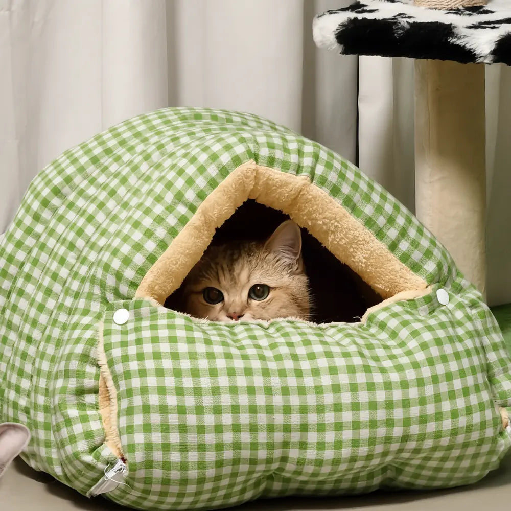 Cozy Cave pet bed for cats and small dogs that love covered warm spaces - vivaessencepet