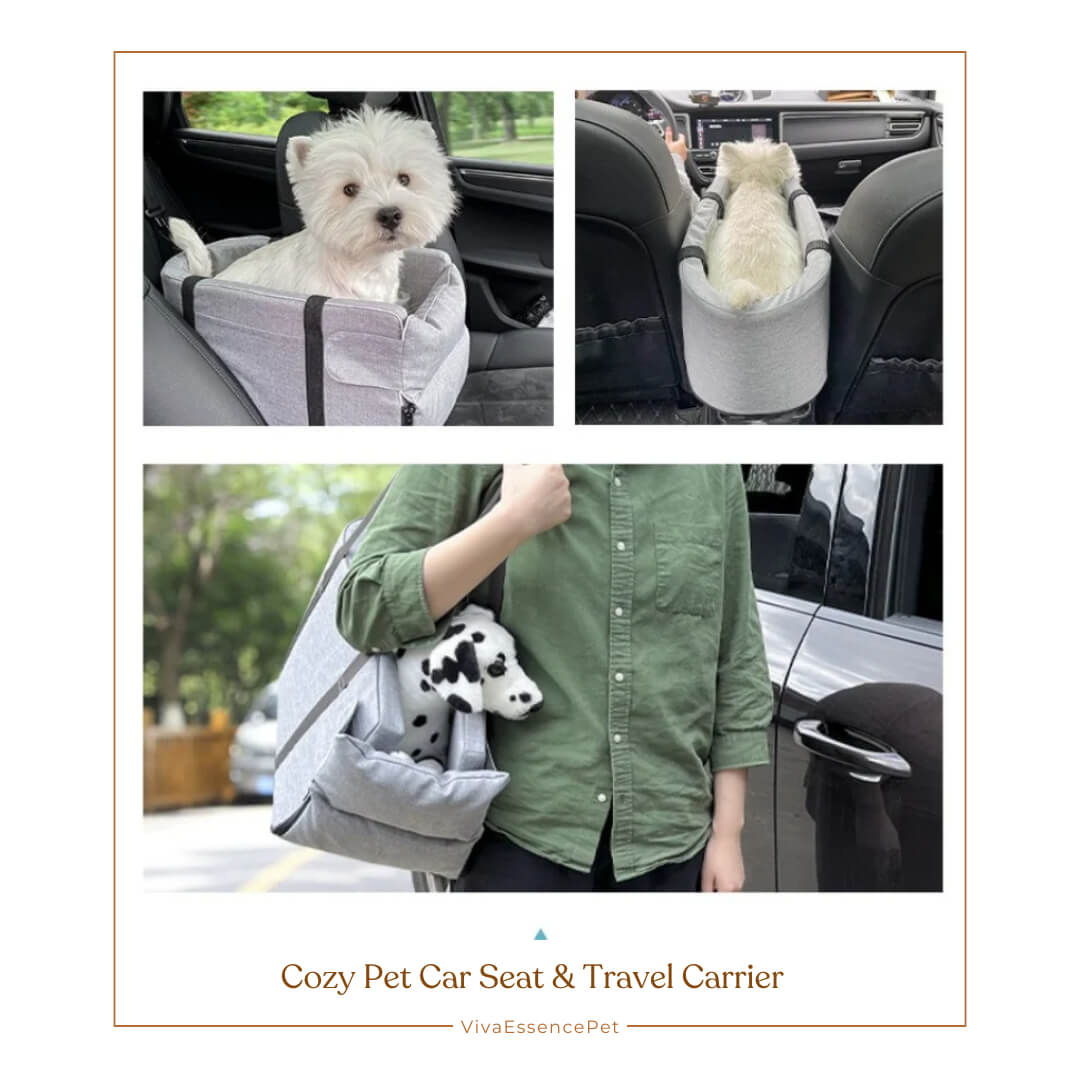 Cozy Pet Car Seat & Travel Carrier - Safe & Comfy Journeys - Viva Essence