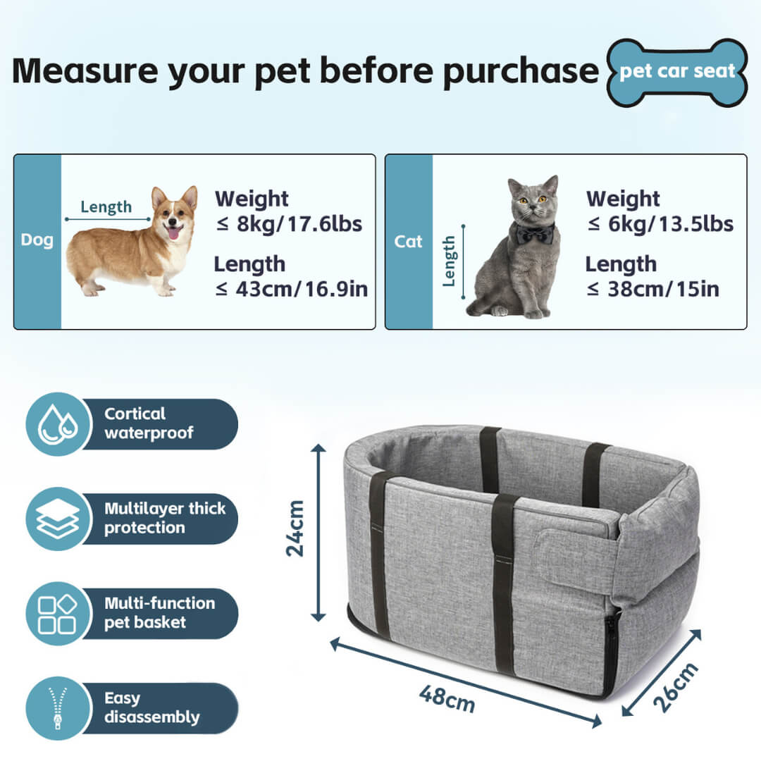 Cozy Pet Car Seat & Travel Carrier - Safe & Comfy Journeys - Viva Essence