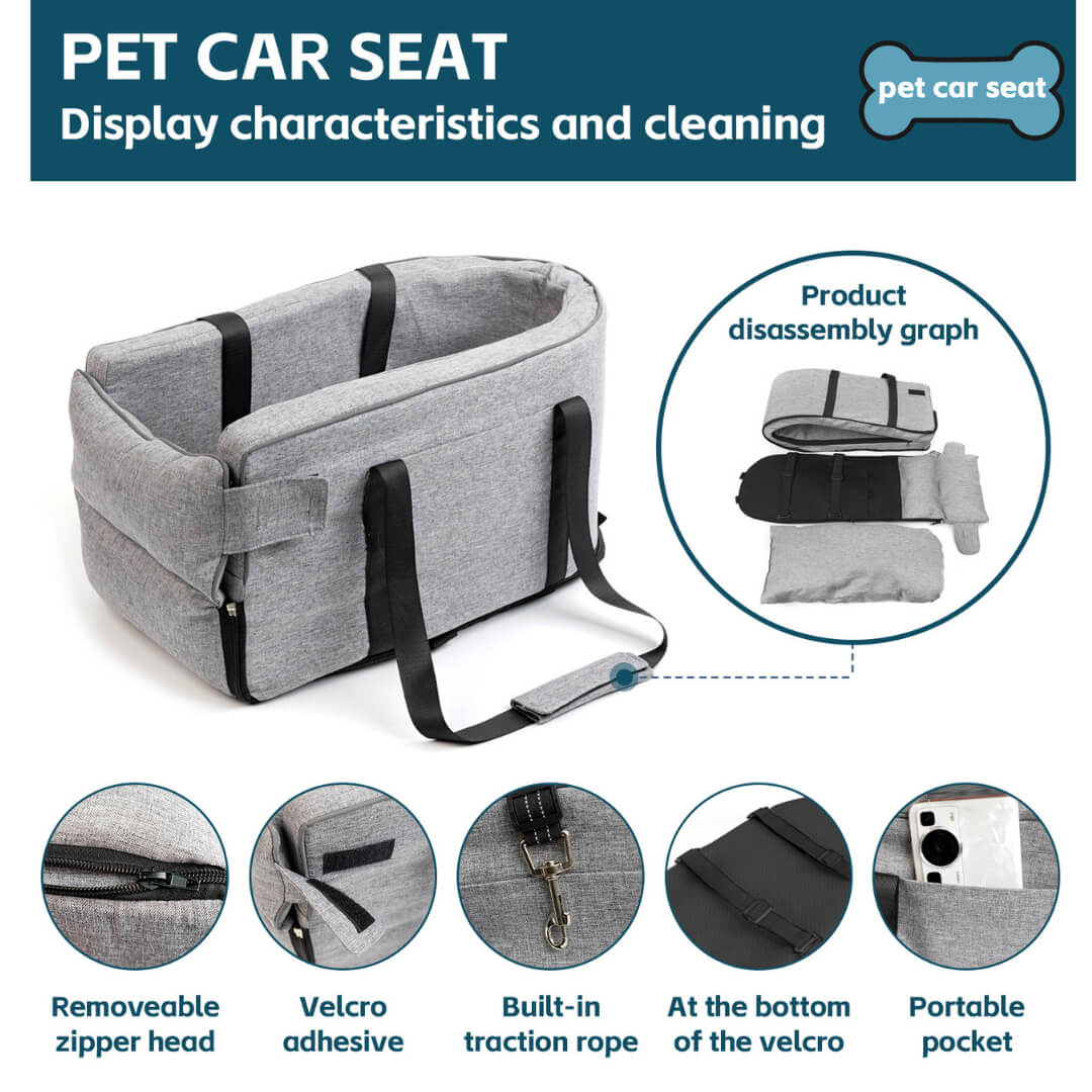 Cozy Pet Car Seat & Travel Carrier - Safe & Comfy Journeys - Viva Essence