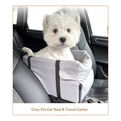 Cozy Pet Car Seat & Travel Carrier - Safe & Comfy Journeys - Viva Essence