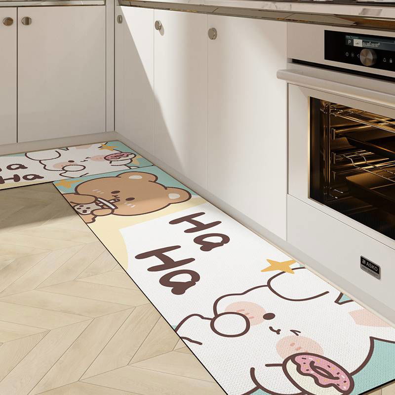 Cute Kitchen Mats-Waterproof and Oil-Proof Anti-Fatigue PU Leather Floor Mats - Viva Essence