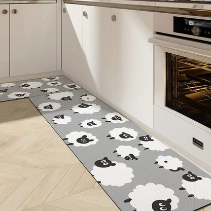 Cute Kitchen Mats-Waterproof and Oil-Proof Anti-Fatigue PU Leather Floor Mats - Viva Essence