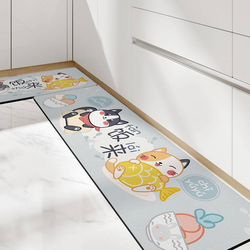 Cute Kitchen Mats-Waterproof and Oil-Proof Anti-Fatigue PU Leather Floor Mats - Viva Essence