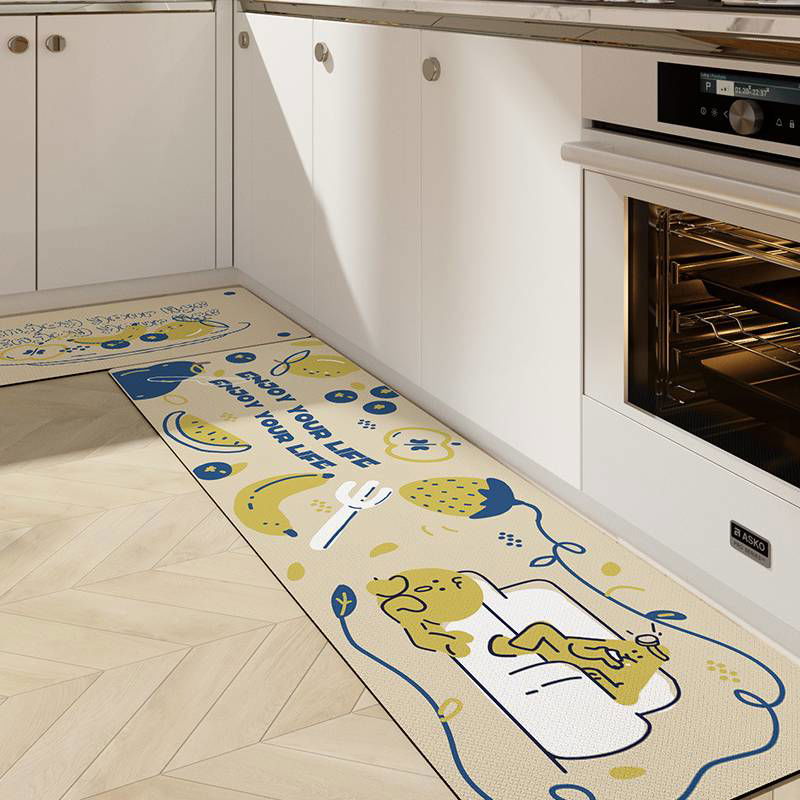 Cute Kitchen Mats-Waterproof and Oil-Proof Anti-Fatigue PU Leather Floor Mats - Viva Essence