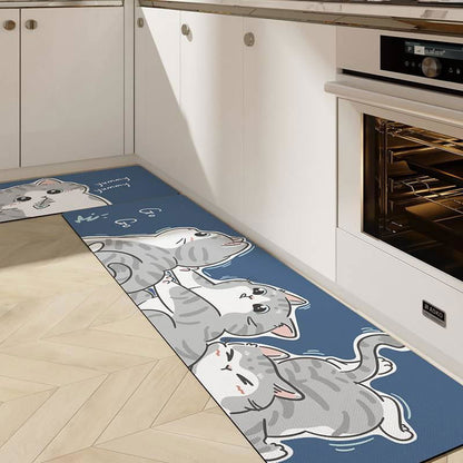 Cute Kitchen Mats-Waterproof and Oil-Proof Anti-Fatigue PU Leather Floor Mats - Viva Essence