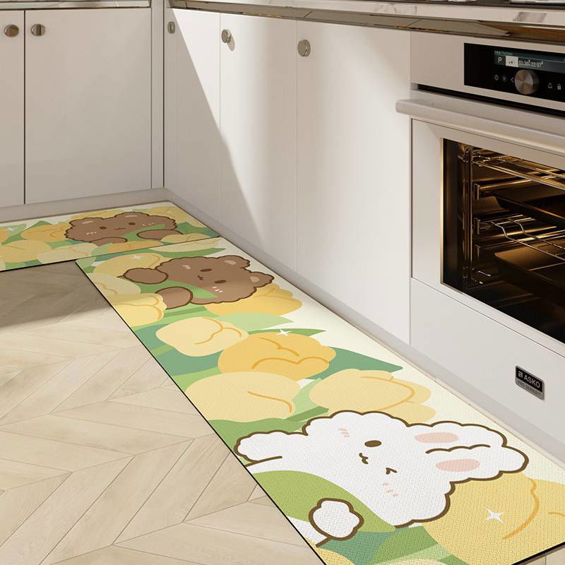 Cute Kitchen Mats-Waterproof and Oil-Proof Anti-Fatigue PU Leather Floor Mats - Viva Essence